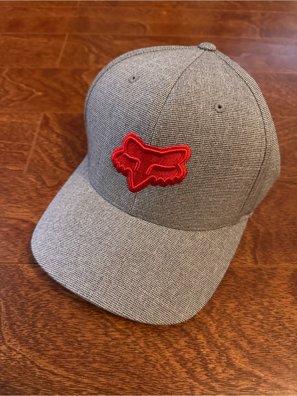 Fox Kids Heather Gray Cap with Red Fox Patch